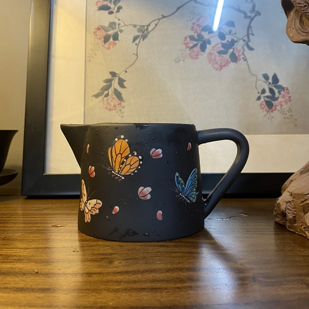 橙韵精选 蝶舞公道杯 手绘