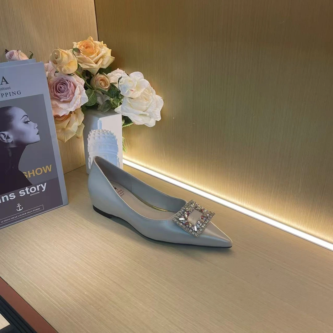 988【杏色】春季时尚新款尖头低跟浅口纯手工牛皮单鞋C【2cm】