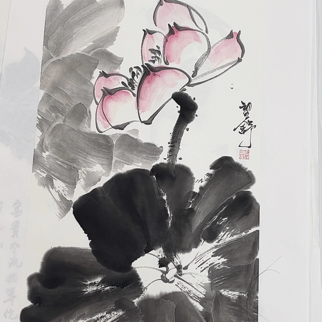 国画望舒老师四尺四开花鸟奇
