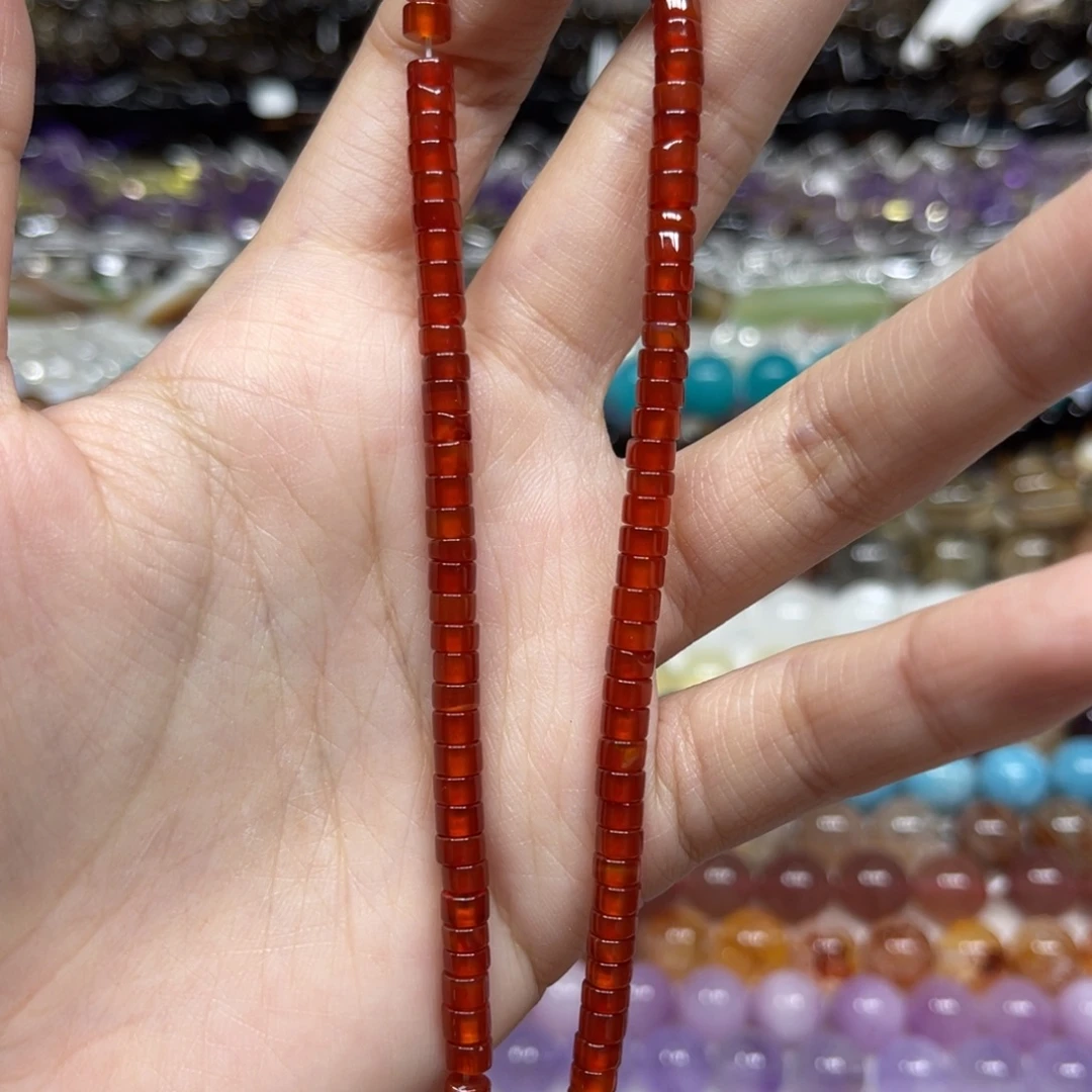 玛瑙/玉髓散珠天然红玛瑙卡4.5长条38厘米