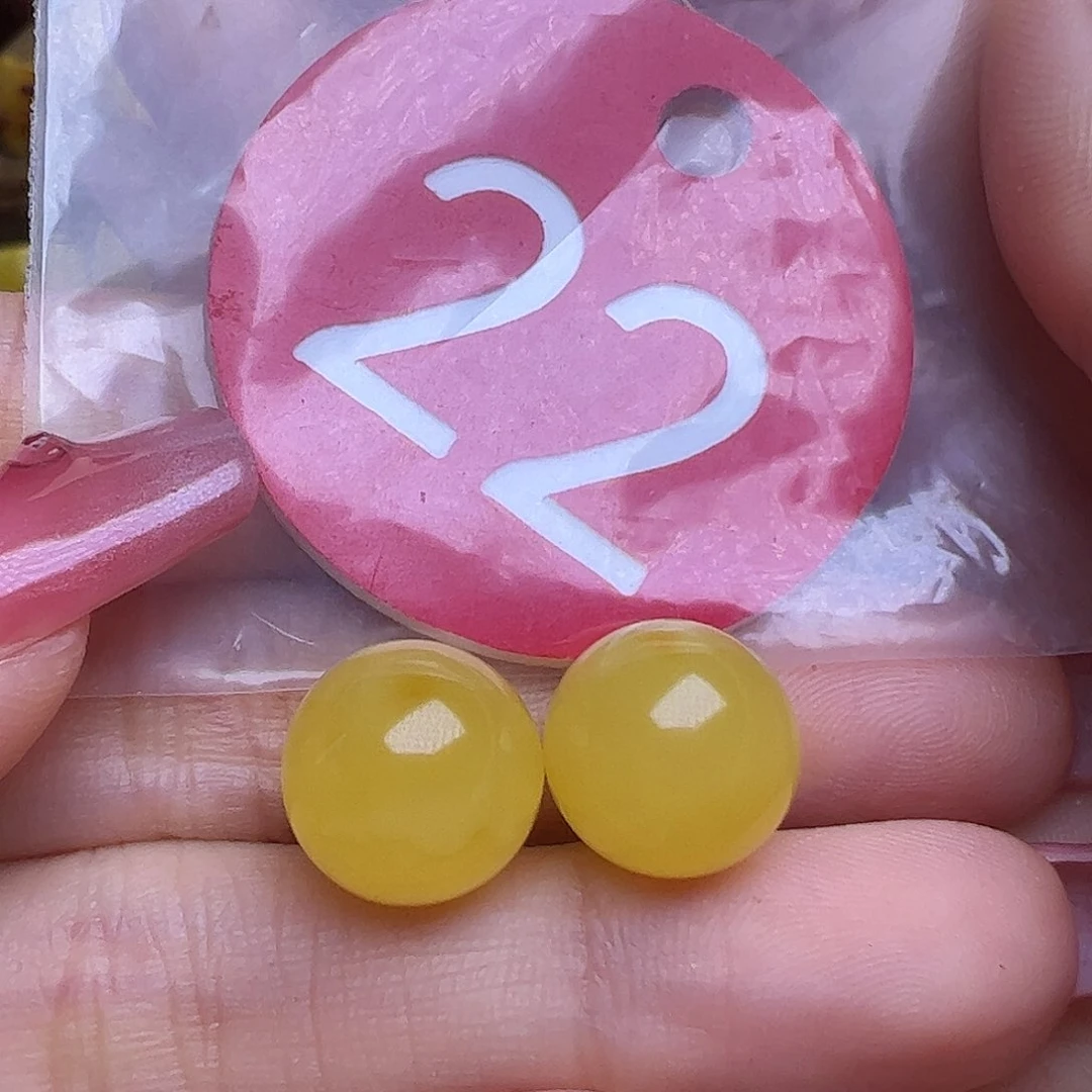 蜜蜡未镶嵌珠宝奇石11mm鸡油黄圆珠