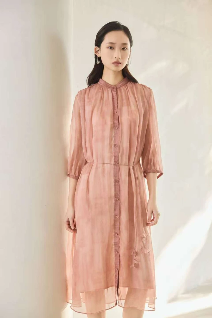 流绪微梦真丝连衣裙