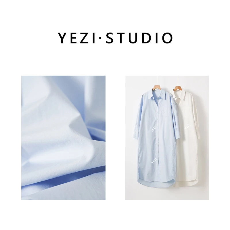【极简假日】高密洗水匹马棉宽松长袖衬衫裙25115022-2/20