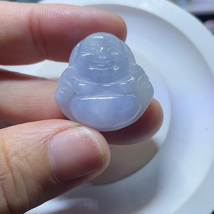 翡翠未镶嵌颈饰紫罗兰弥勒佛