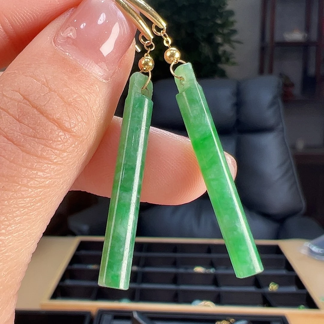 翡翠耳饰18K金镶嵌耳环72