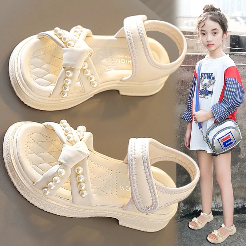 女童凉鞋新款夏季韩版软底公主鞋中大童小女孩女宝宝宝学生沙滩鞋