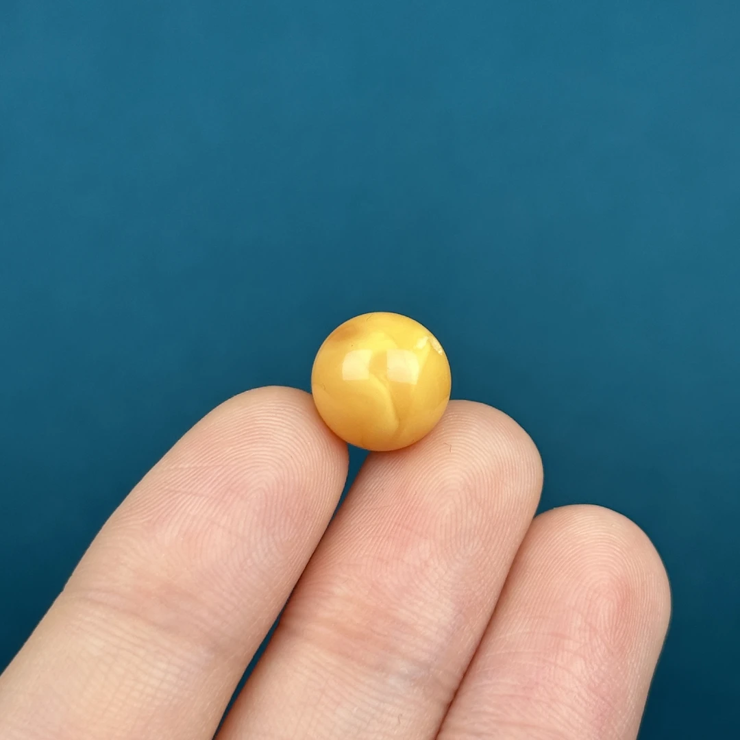 D7844天然原矿蜜蜡 圆珠【微微瑕】11.2mm支持复检假一罚十