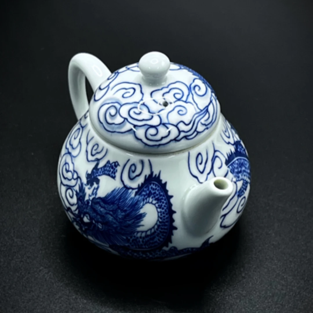 龙纹祥云小梨壶瓷壶陶瓷