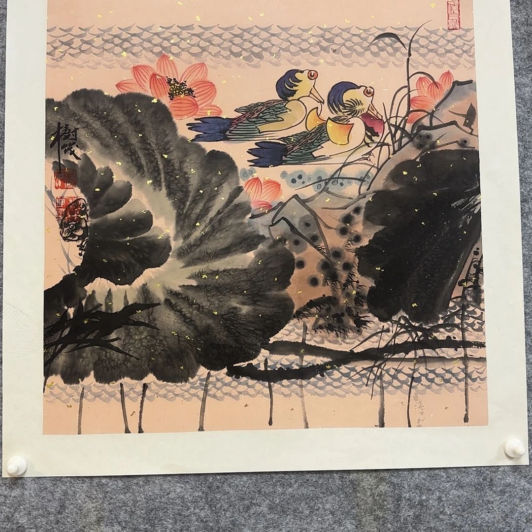 绿***山国画手绘花鸟国画作品