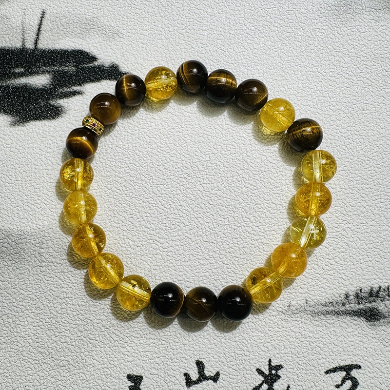 黄水晶搭配木变石手串