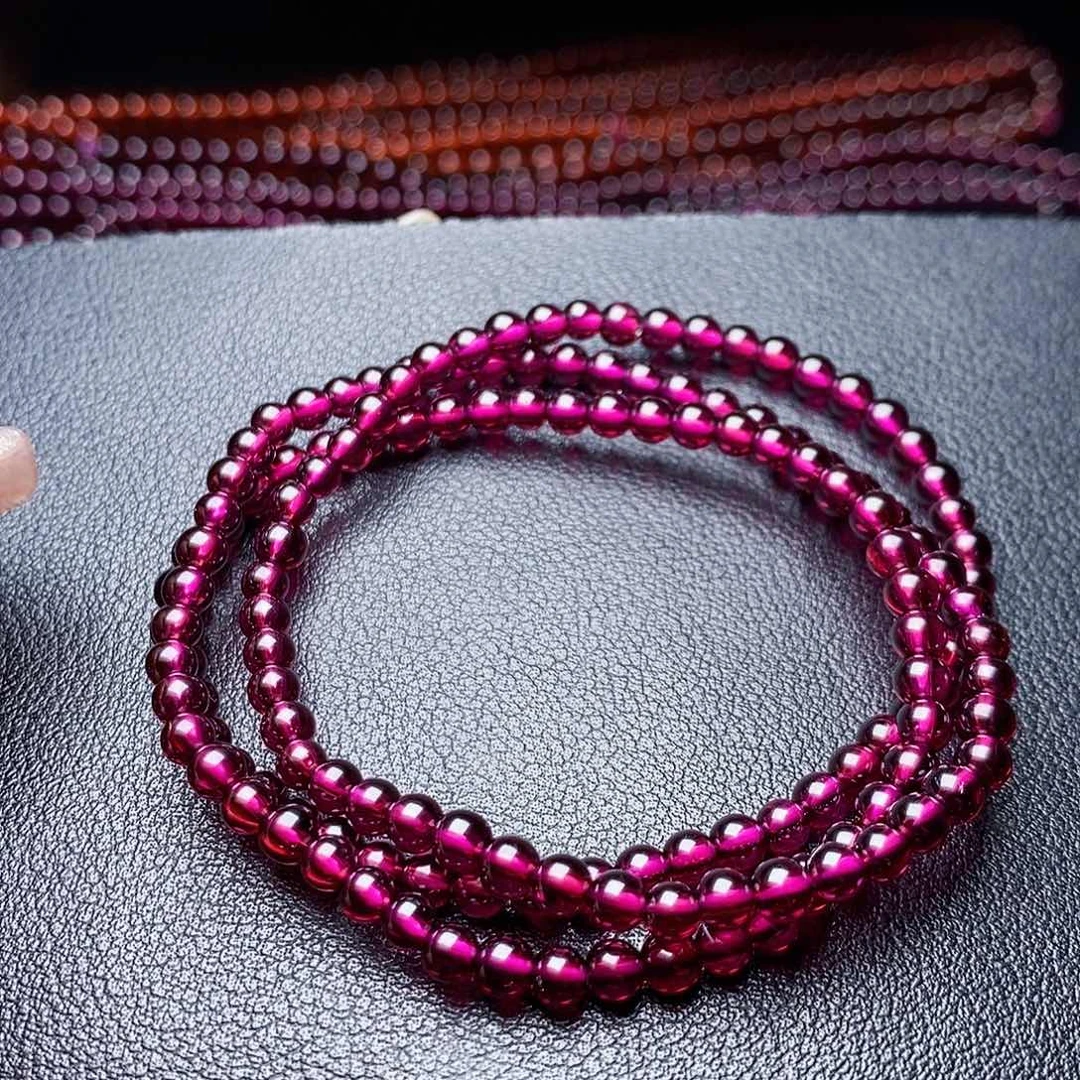 未镶嵌手链石榴石3.9紫牙乌