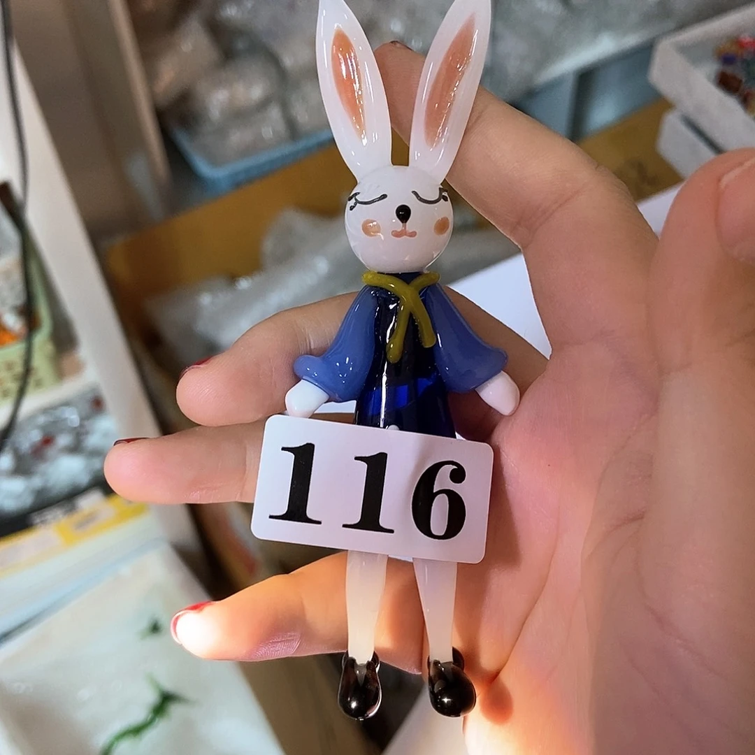 琉璃手工艺品台****鱼兔子116