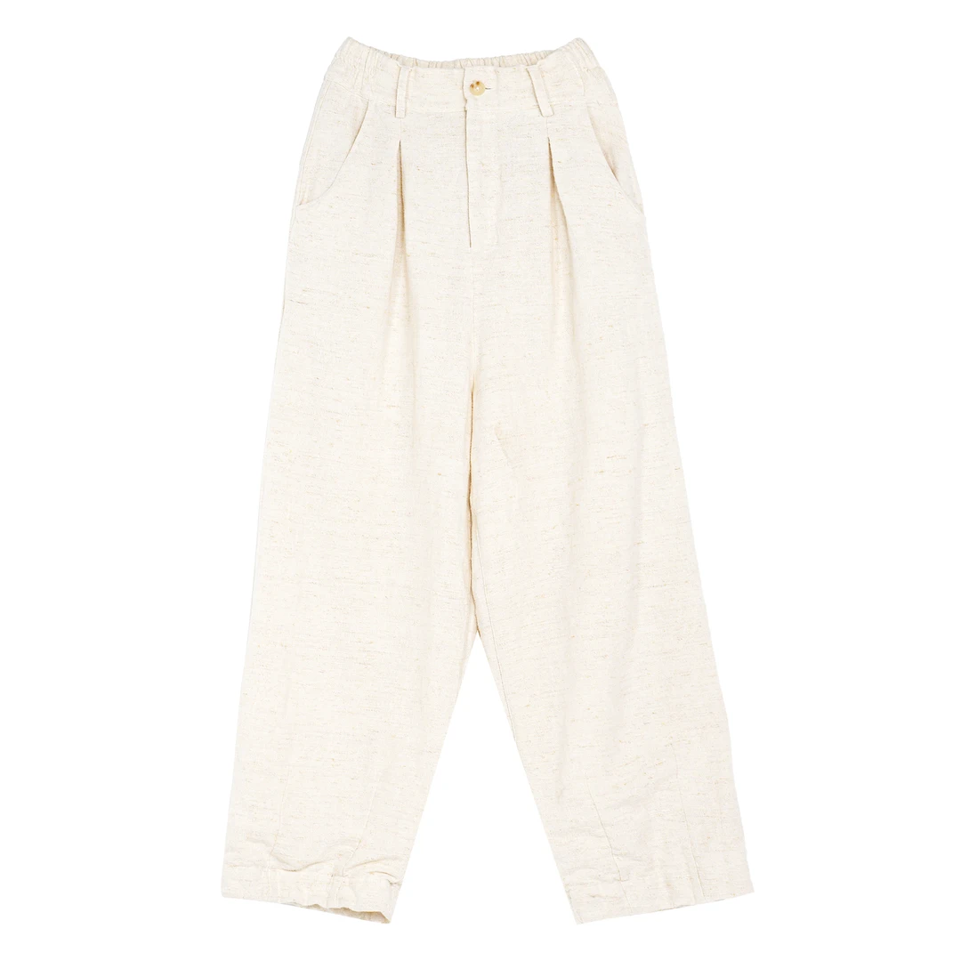 SB3231192178【素白】马乖时尚百搭简约休闲女士经典合体腰阔腿裤