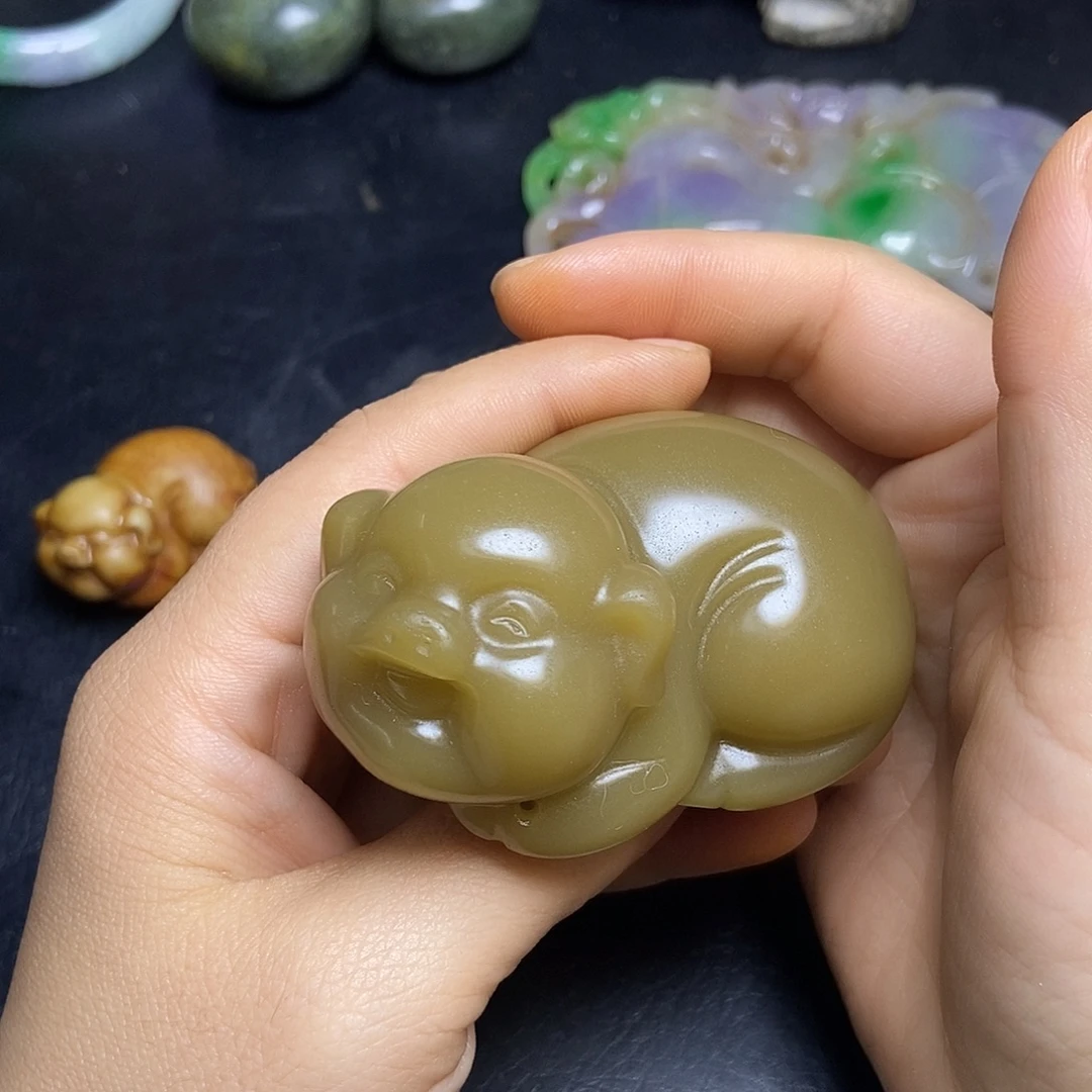 白玉菩提吊坠精品文玩