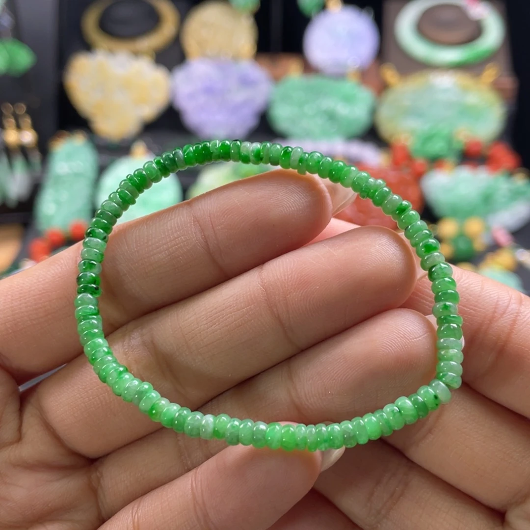 翡翠未镶嵌手串代编织