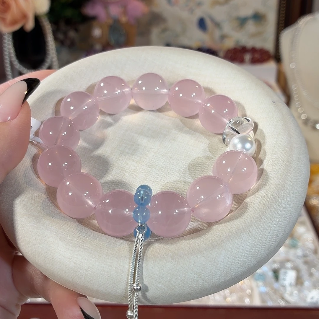 未镶嵌手串芙蓉石马粉果冻体设计款15+