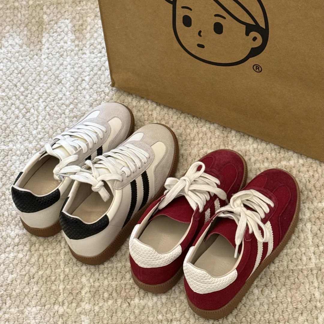 晚睡兰·内增高5cm复古德训鞋女春季新款休闲板鞋女透气运动小白鞋