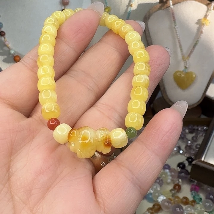 浪***敏和田玉（糖玉）未镶嵌手链