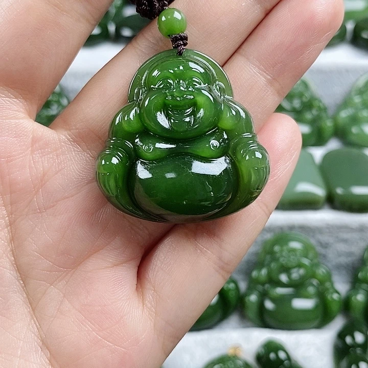 吊坠(不含链)未镶嵌和田玉（碧玉）35mm
