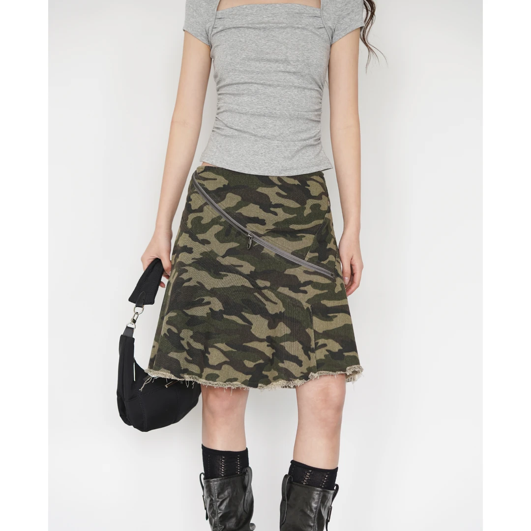 【清清】EIGHTHMONTH 设计感牛仔半身裙女BS91661