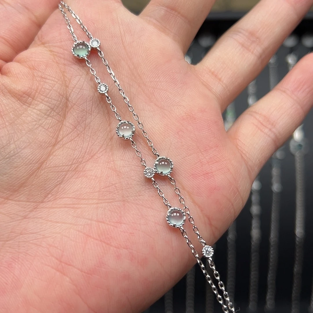 翡翠银S925镶嵌手链