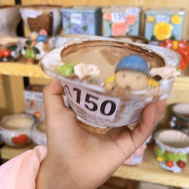 陶瓷多肉花盆满15包邮