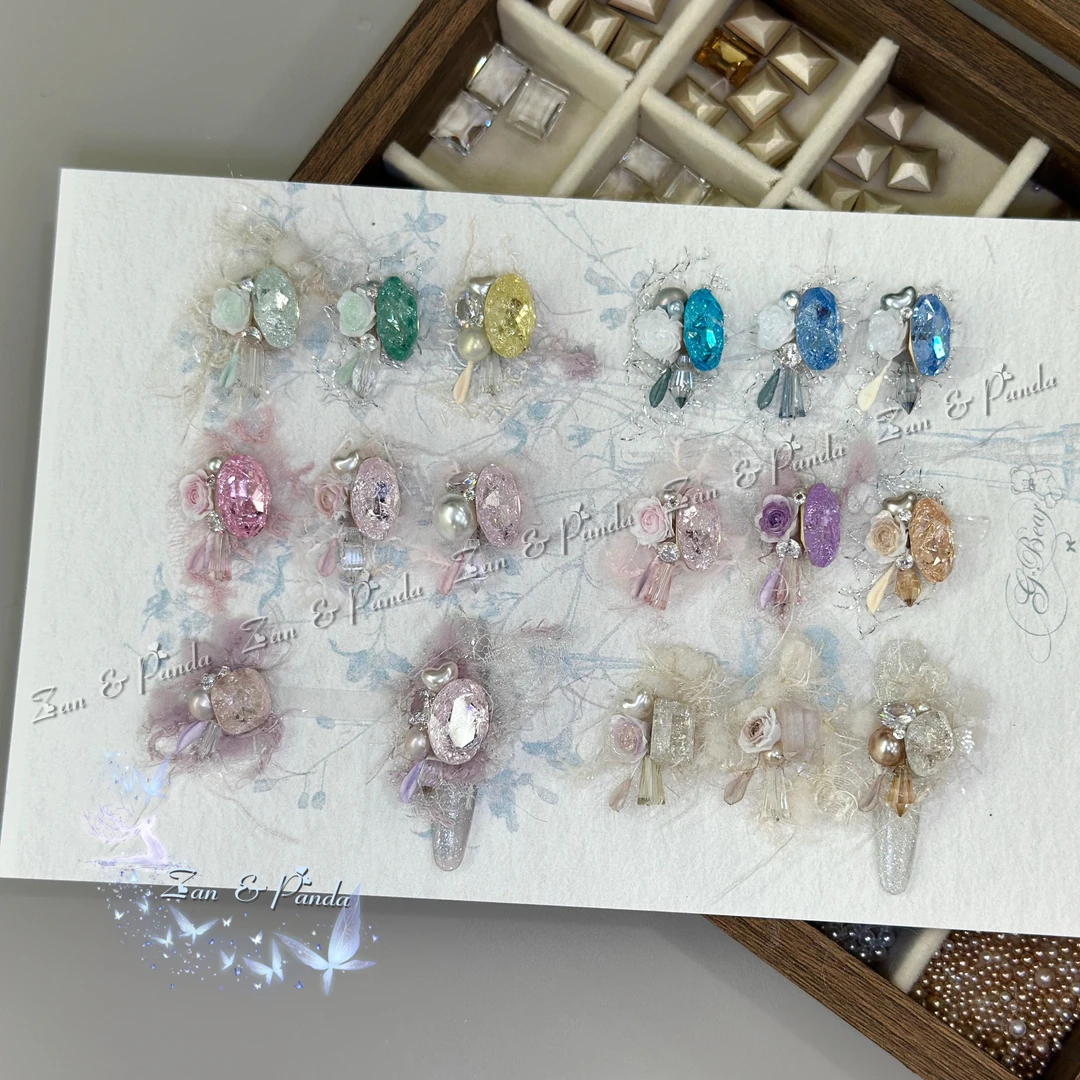 ZanNail x Panda 纯手工钻球成品【繁花堆钻系列】可自选颜色配件～