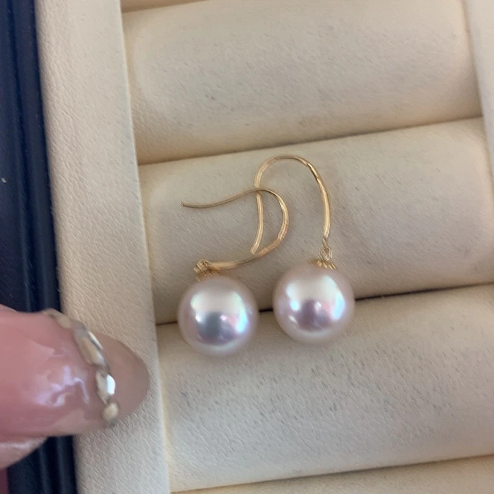 18K金镶嵌耳饰海水珍珠