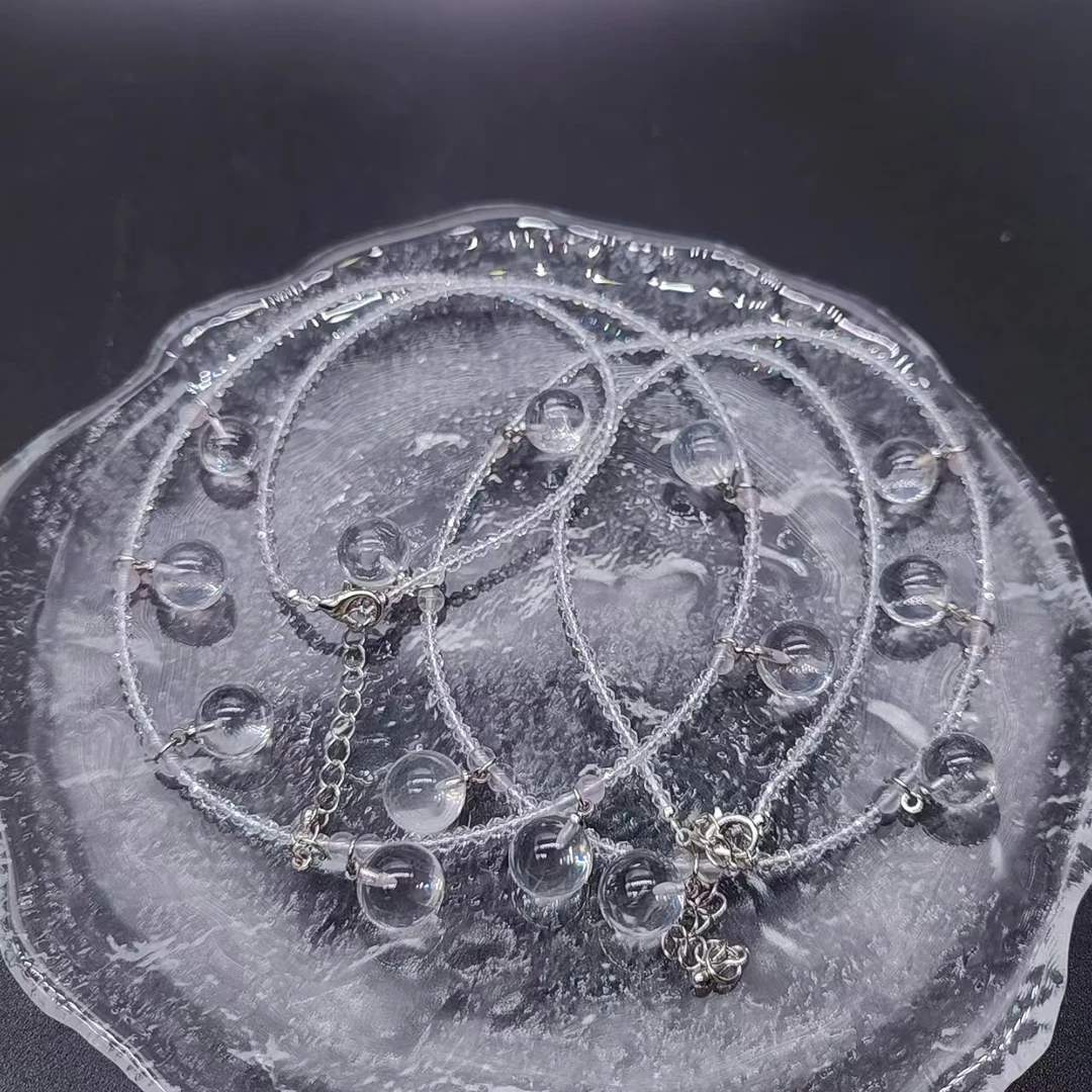 硕夏天然白水晶9-10mm满天星设计款项链多样性发其一SX444