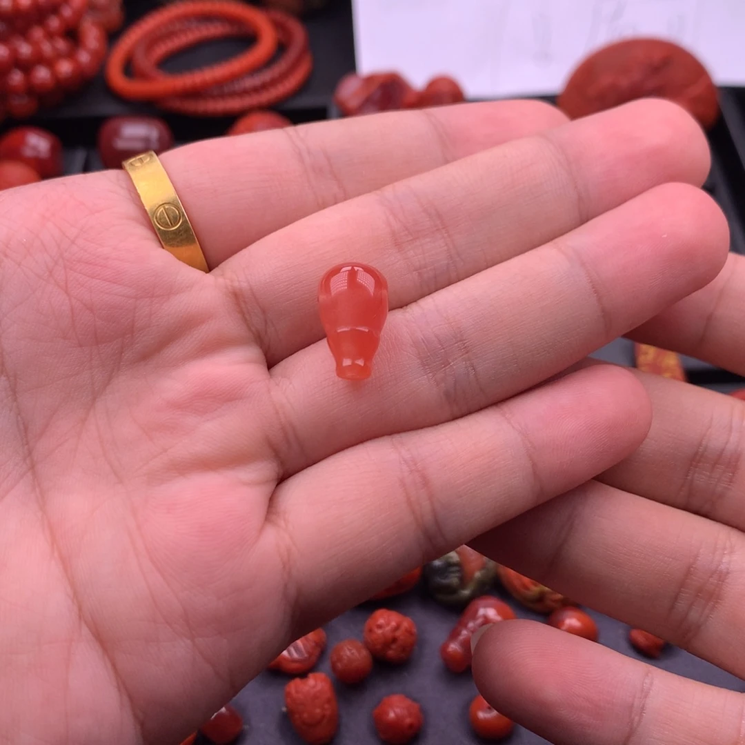 南红玛瑙未镶嵌南红冰红奶嘴三通9.6mm