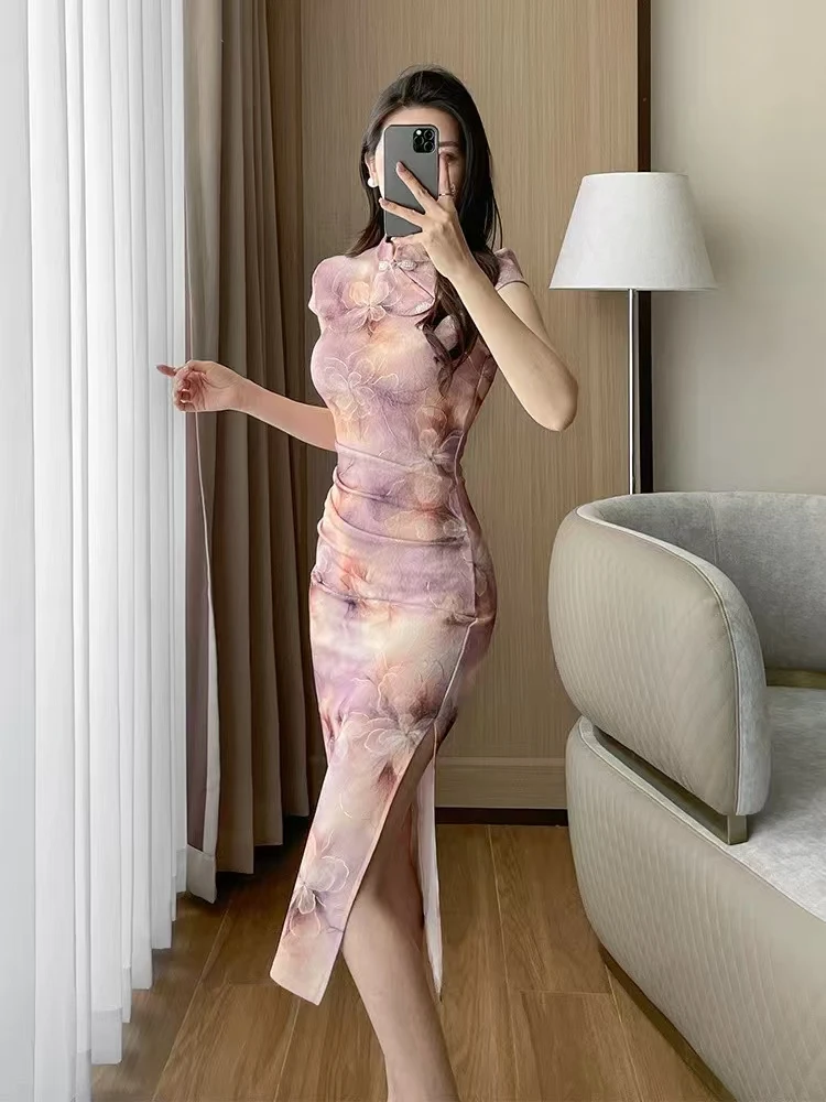 直播间过款扣号为主新中式旗袍蕾丝气质中国风日常