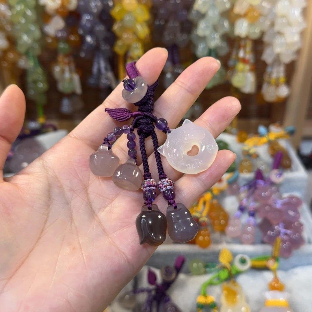 玛瑙/玉髓钥匙挂件未镶嵌