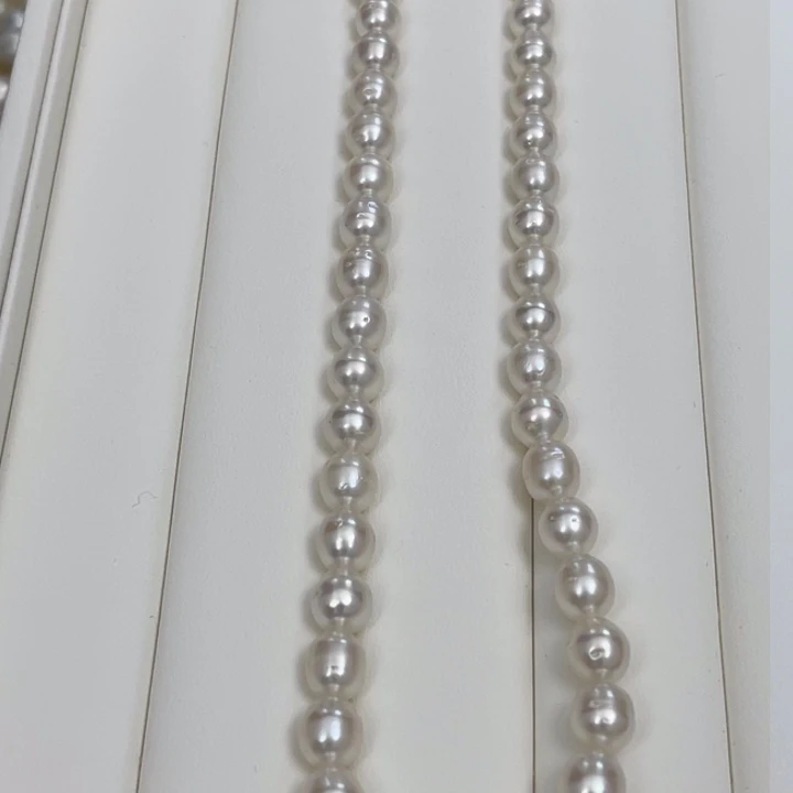 海水珍珠颈饰银S925镶嵌澳白项链8-9mm
