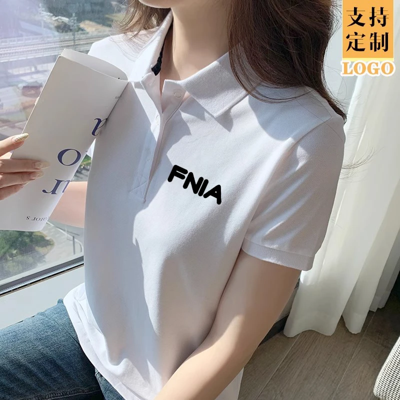裴乐旗舰夏季新款裴乐纯棉短袖POLO衫女士运动透气翻领T恤