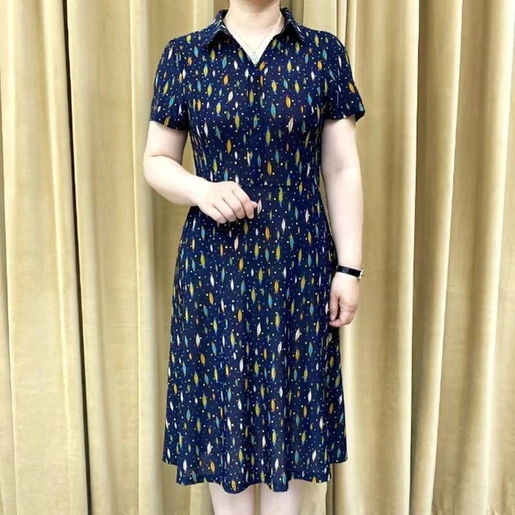 2025夏季新款妈妈装遮肉显瘦碎花气质中长款连衣裙时尚洋气大码裙