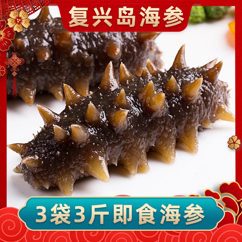 【即食海参】复兴岛8-10头/斤×3斤鲜蒸即食海参大连厂家直发