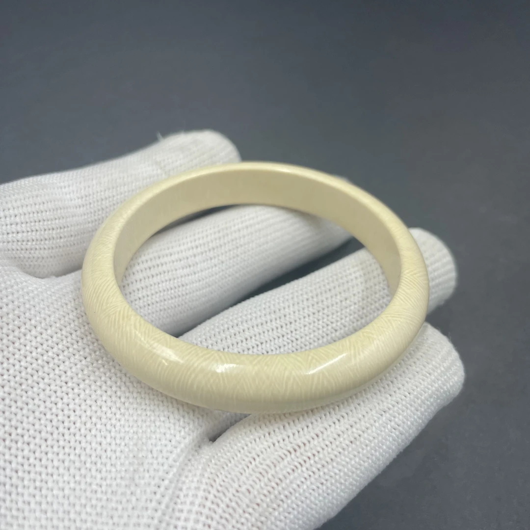 【假一赔四】天然保真正品猛犸牙饰品宽版设计优雅大气手圈手镯6233