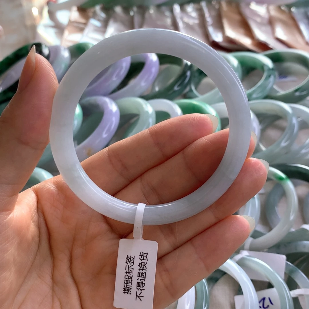 翡翠手镯未镶嵌圆条56