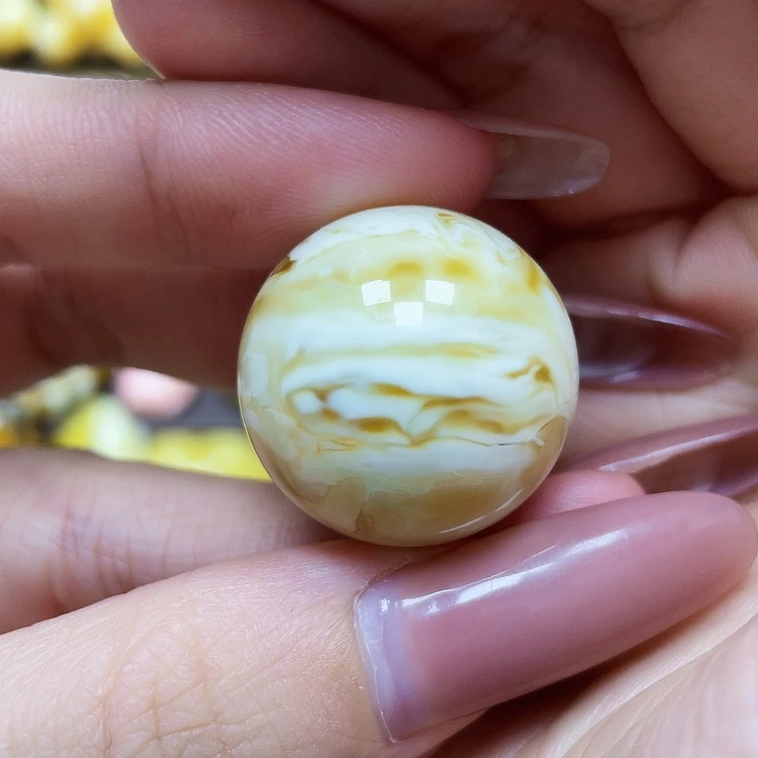 未镶嵌琥珀珠宝奇石25.6mm花粉