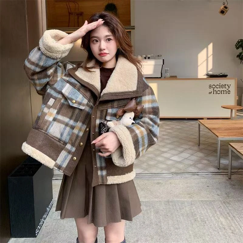 外套女款爆款2025新款夹棉加厚小香风冬装新款韩系小个子保暖上衣