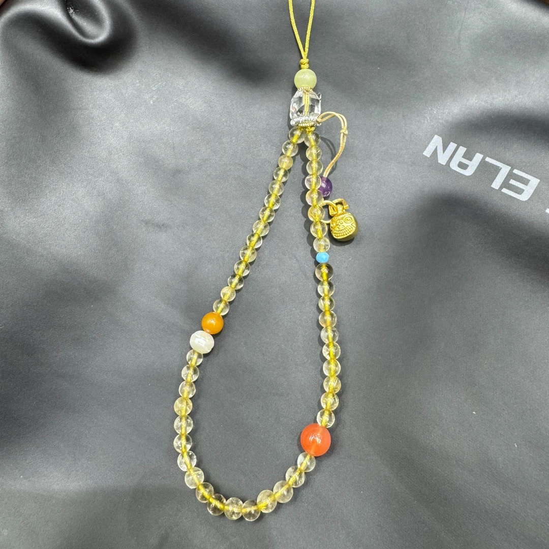 《老猪严选》XYZ018天然黄水晶手机挂多样性发货发其一