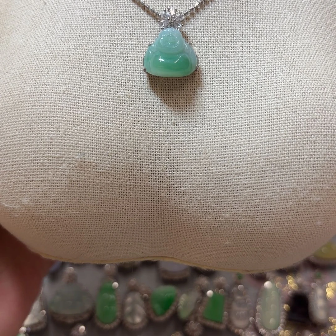 翡翠银S925镶嵌吊坠(不含链)