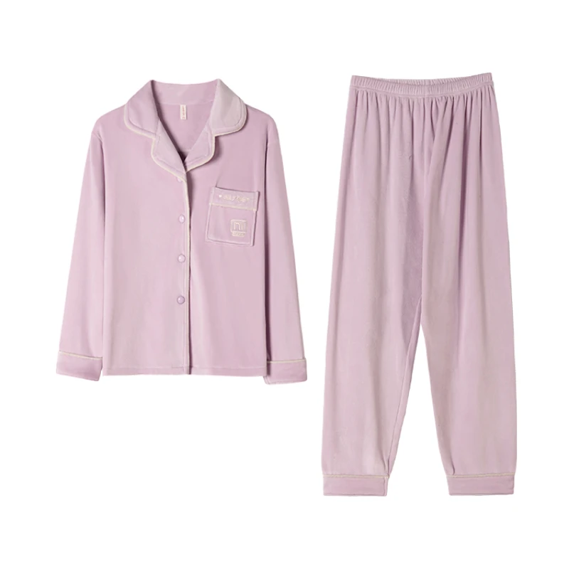 【双面海岛绒】情侣款轻奢睡衣秋冬季加绒保暖长袖男女外穿家居服