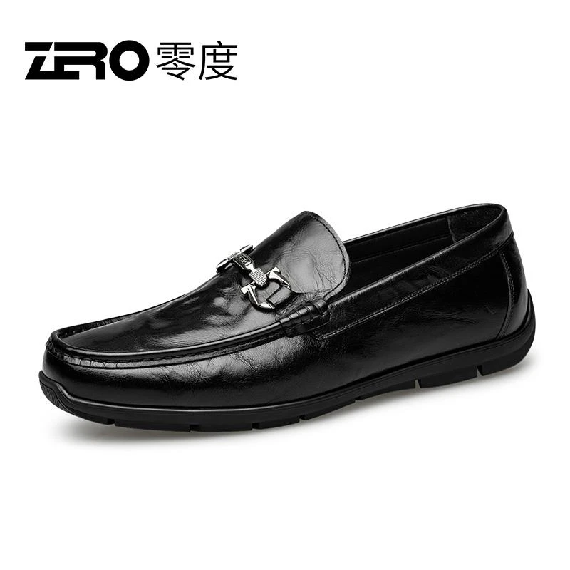 ZRO零度男鞋豆豆鞋男士真皮新款高级一脚蹬皮鞋休闲驾车乐福鞋潮