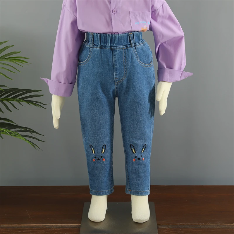 牛范童装女童牛仔裤中小童女宝宝春秋新款弹力牛仔长裤儿童洋气