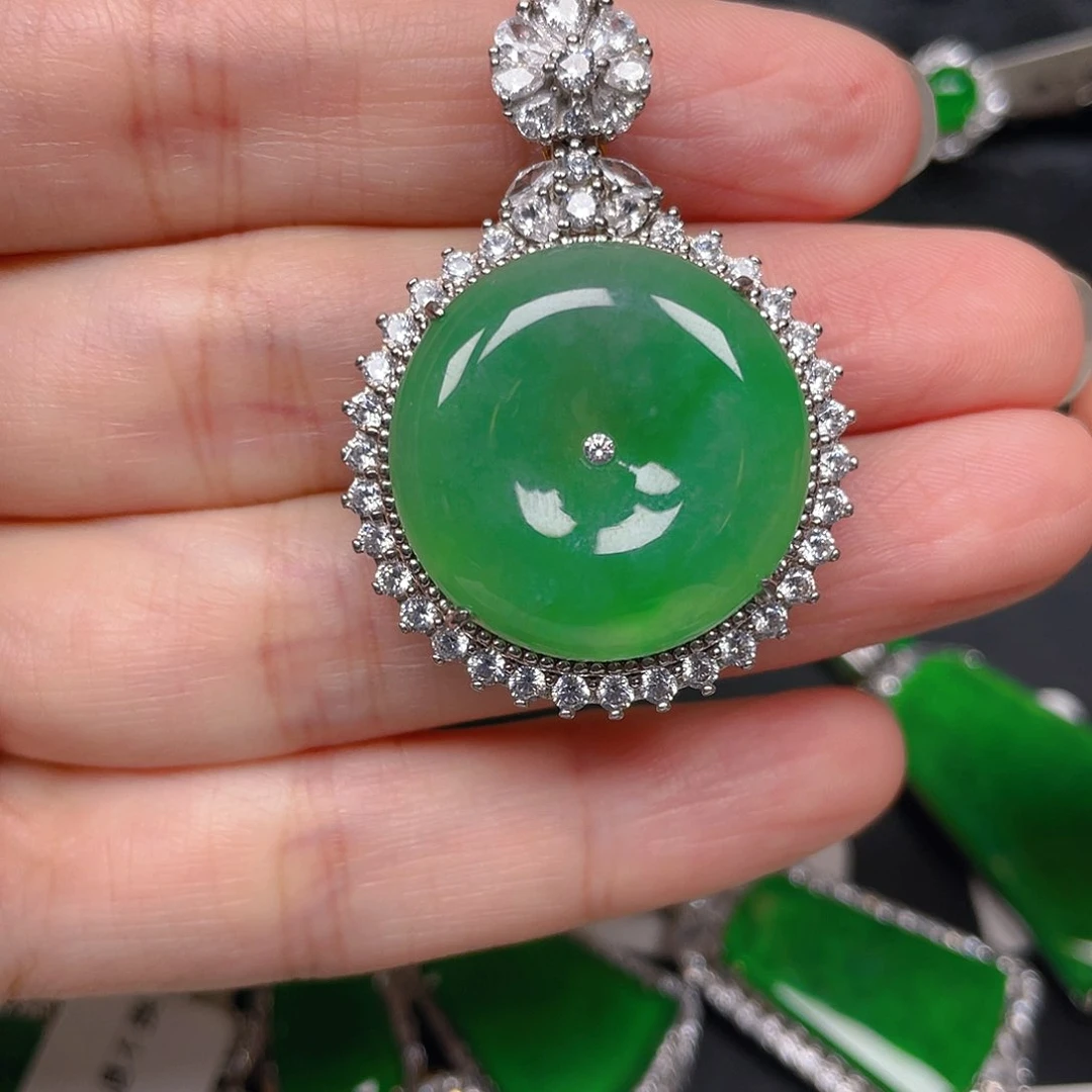 吊坠(不含链)银S925镶嵌翡翠沈*轩吊坠