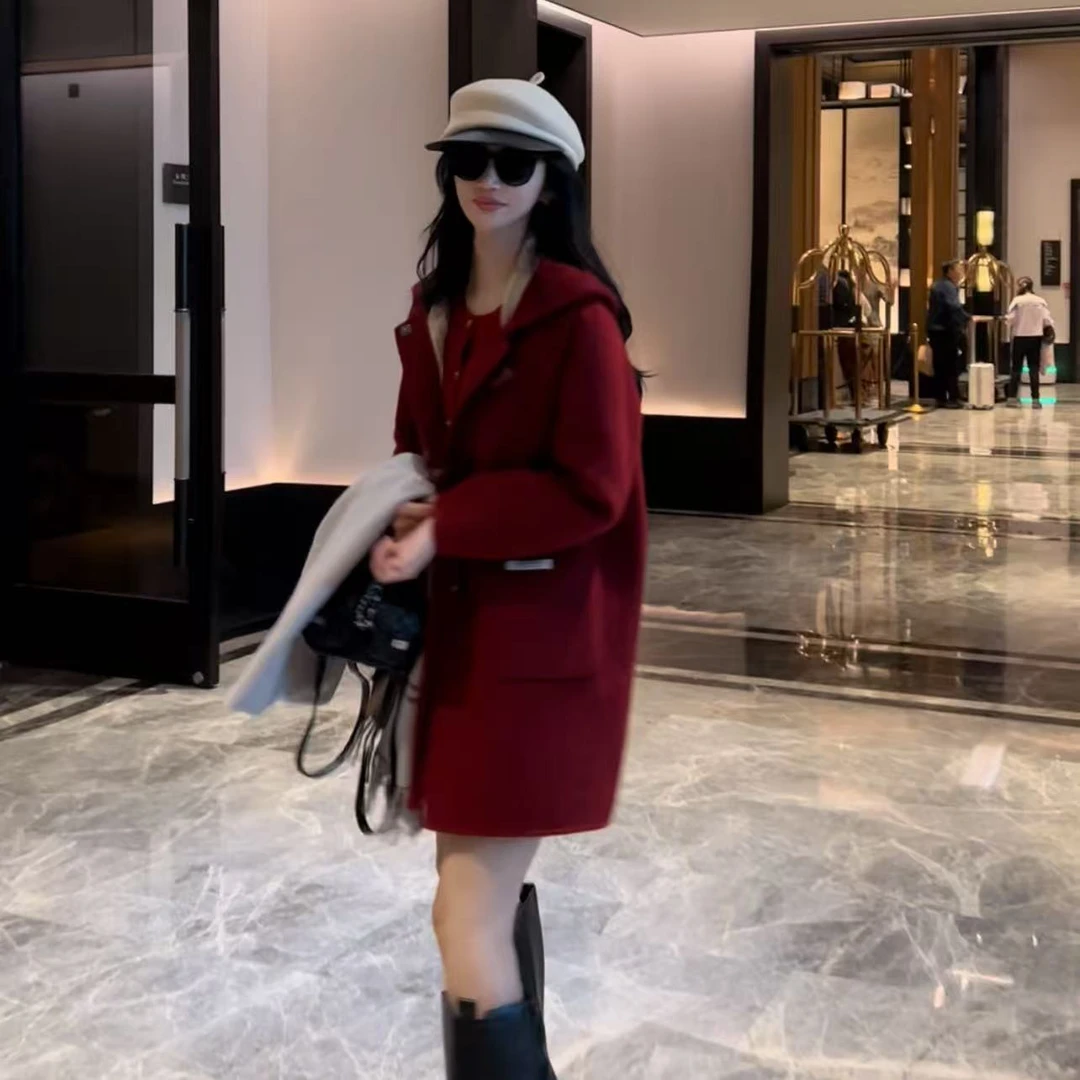 【繁花】可拆卸羽绒服内胆羊毛大衣女2025冬季新款气质显瘦毛呢外套