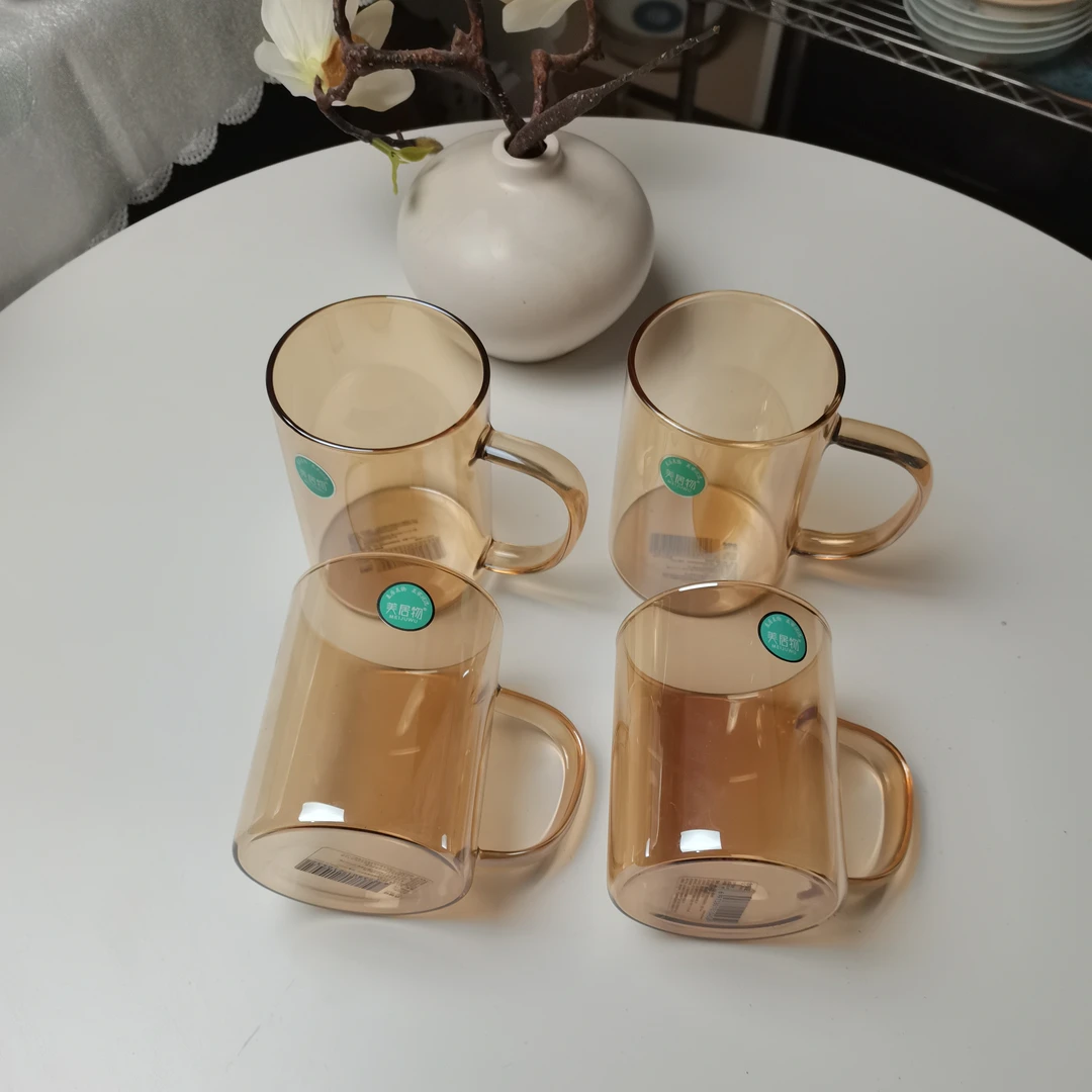 美居物高硼玻璃杯450毫升急冷急热开水专用4只装