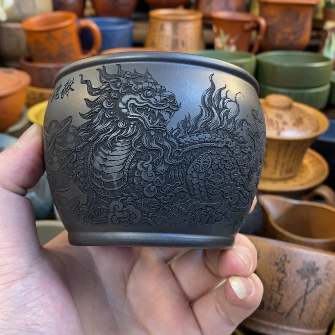 紫砂杯子宜兴全手工紫砂杯