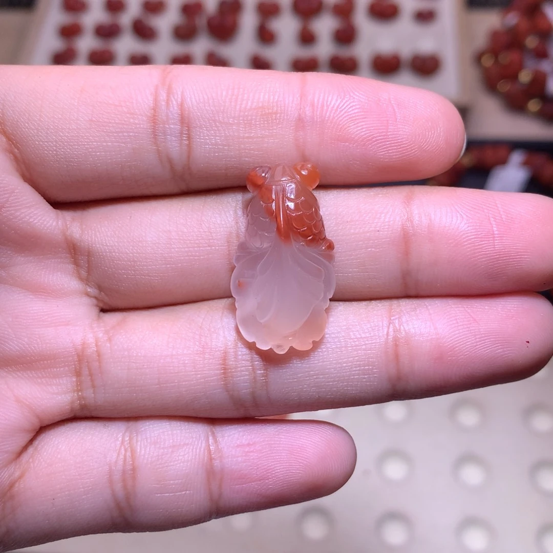 不***家未镶嵌南红玛瑙珠宝半成品金鱼2